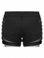 Black Gothic Punk Low Waist Personalized Shorts for Women