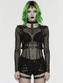 Black and Green Cyberpunk Gothic Skeleton Chain Harness