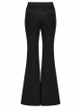 Black Gothic Punk Mesh Spliced Flared Pants for Women