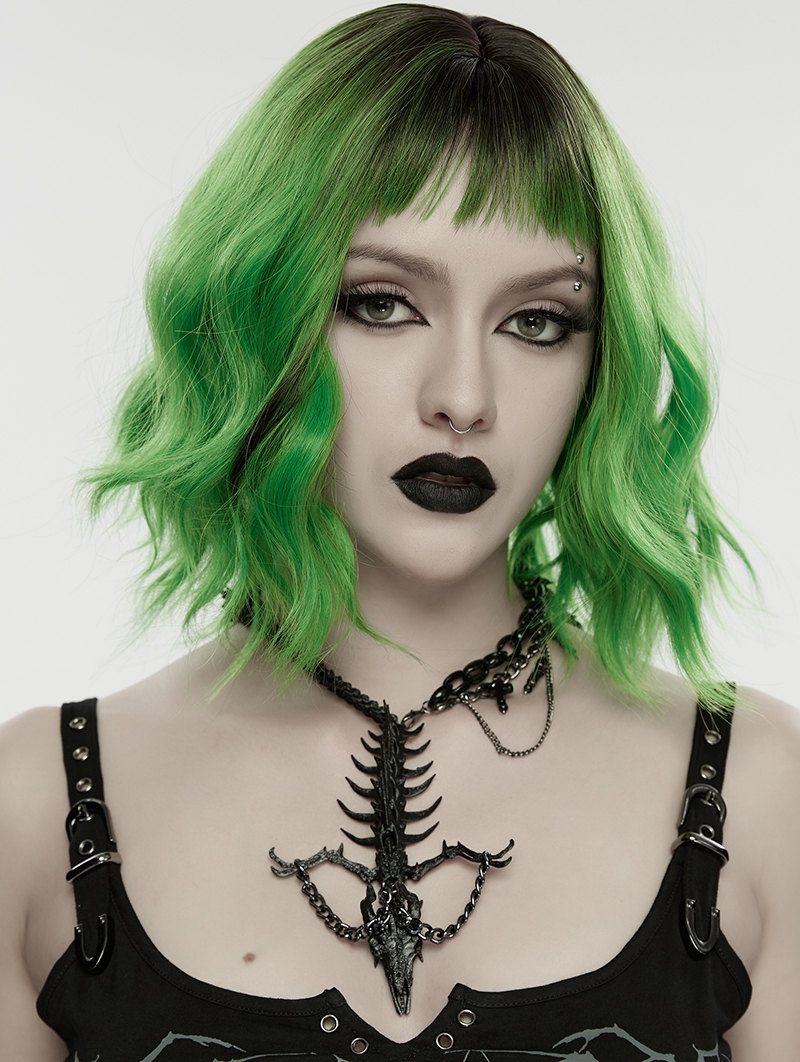 Black Gothic Punk Devil Dragon Bone Necklace