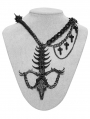 Black Gothic Punk Devil Dragon Bone Necklace