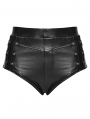 Black Gothic Motorcycle Punk Hot Pants for Women