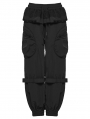 Black Gothic Punk Loose Cuffed Cargo Pants for Women