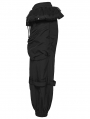 Black Gothic Punk Loose Cuffed Cargo Pants for Women