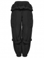 Black Gothic Punk Loose Cuffed Cargo Pants for Women