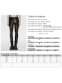 Black and Red Gothic Cyberpunk Mesh Panel Leather Leggings for Women