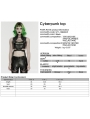Black Gothic Cyberpunk Buckled Cutout Top for Women