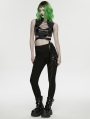 Black Gothic Cyberpunk Leggings for Women