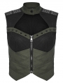 Black and Green Gothic Cyberpunk Mechanical Vest Top for Women