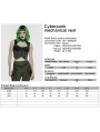 Black and Green Gothic Cyberpunk Mechanical Vest Top for Women