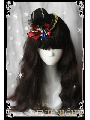 Black Ribbon Bow Feather Hat Christmas Headdress