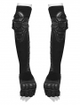 Black Gothic Cyberpunk Cutout Fingerless Gloves