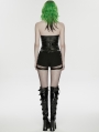 Black Gothic Punk Studded Halter Neck Vest for Women