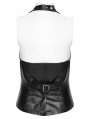 Black Gothic Punk Studded Halter Neck Vest for Women