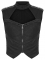 Black Gothic Cyberpunk Mechanical Vest Top for Women