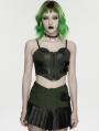 Black and Green Gothic Cyberpunk Corset Top for Women