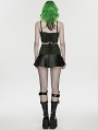 Black and Green Gothic Cyberpunk Corset Top for Women