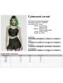 Black and Green Gothic Cyberpunk Corset Top for Women