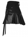 Black Gothic Cyberpunk Asymmetrical One-Piece Pleated Short Skirt