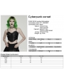 Black Gothic Cyberpunk Corset Top for Women