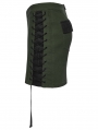 Black and Green Gothic Cyberpunk Asymmetrical Bodycon Short Skirt