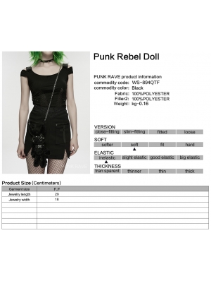 Black Gothic Punk Rebel Fur Doll