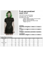 Black Gothic Punk Personality Mesh Spliced Short Sleeve Shirt for Women