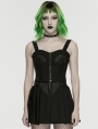 Black Gothic Cyberpunk Mechanical Corset Top for Women