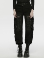 Black Gothic Punk Decadent Denim Pants for Women
