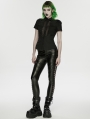 Black Gothic Punk Drawstring Leggings for Women