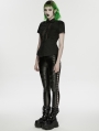 Black Gothic Punk Drawstring Leggings for Women