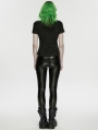 Black Gothic Punk Drawstring Leggings for Women