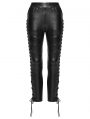 Black Gothic Punk Drawstring Leggings for Women
