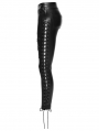 Black Gothic Punk Drawstring Leggings for Women