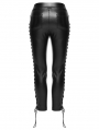 Black Gothic Punk Drawstring Leggings for Women