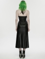 Black Gothic Cyberpunk Zipper Split Halter Long Dress