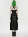 Black and Red Gothic Cyberpunk Zipper Split Halter Long Dress