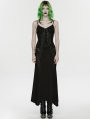 Black Gothic Punk Mesh Slip Fishtail Maxi Dress