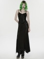 Black Gothic Punk Mesh Slip Fishtail Maxi Dress