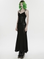 Black Gothic Punk Mesh Slip Fishtail Maxi Dress