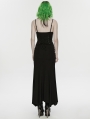 Black Gothic Punk Mesh Slip Fishtail Maxi Dress