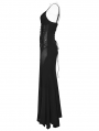 Black Gothic Punk Mesh Slip Fishtail Maxi Dress
