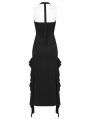 Black Sexy Gothic Punk Halter Irregular Ruffled Dress
