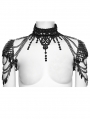 Silver Punk Gothic Lace Tassel Leaf Necklace