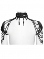 Silver Punk Gothic Lace Tassel Leaf Necklace