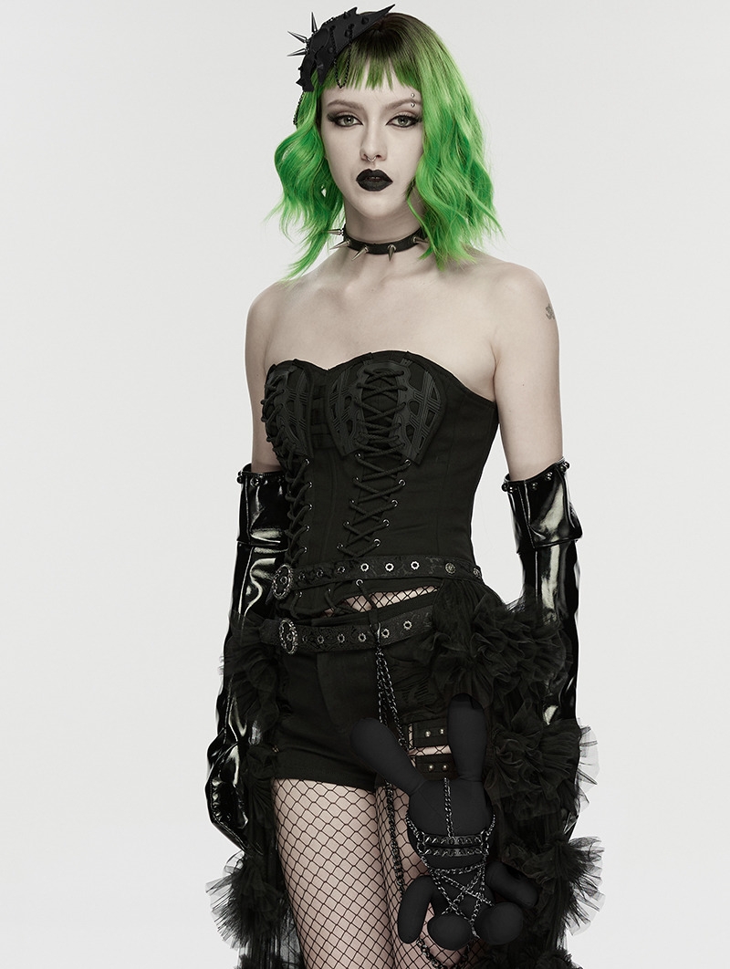 Black Punk Rivet Cute Rabbit Doll