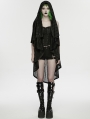 Black Gothic Punk Versatile Hooded Vest for Women