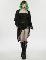 Black Gothic Punk Versatile Hooded Vest for Women