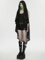 Black Gothic Punk Versatile Hooded Vest for Women
