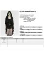 Black Gothic Punk Versatile Hooded Vest for Women